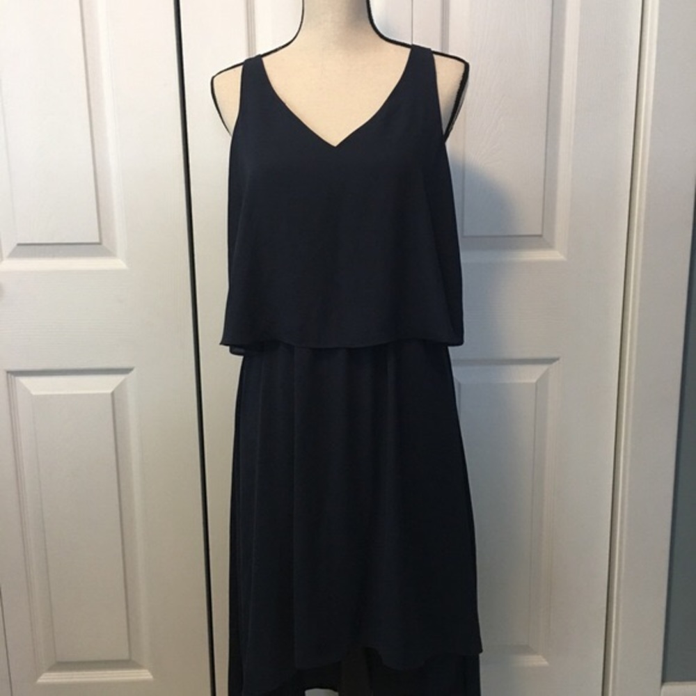 Navy blue midi casual midi dress